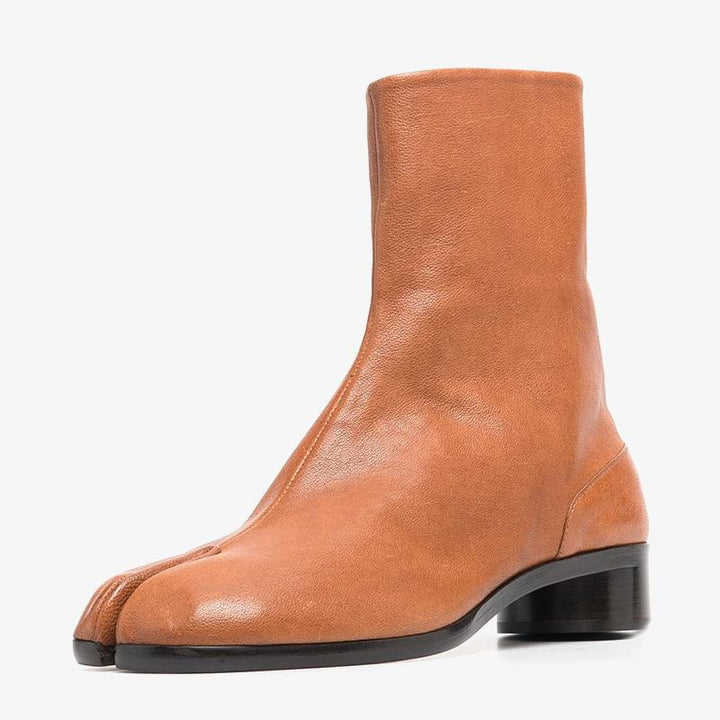 Brown Split-Toe Ankle Boots - Arno Conti Shoe