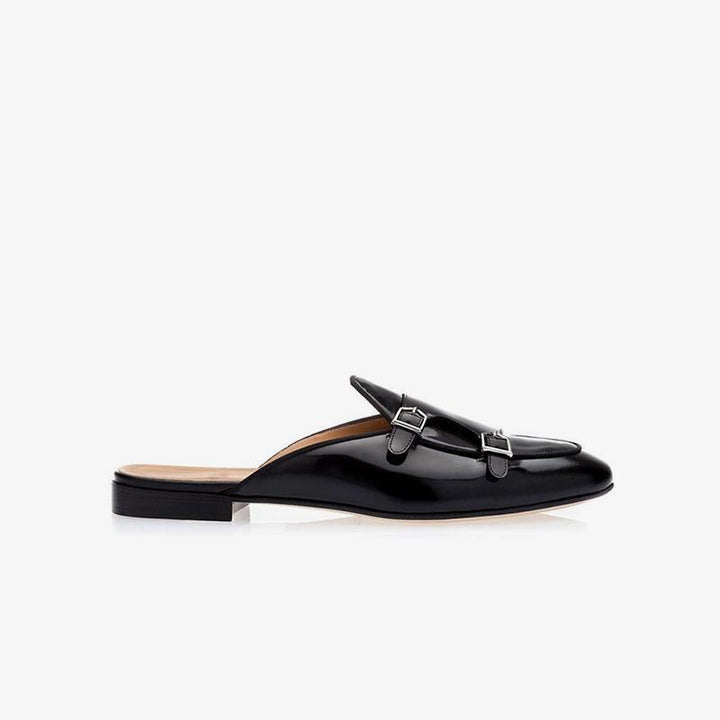 Mens Black Monk Strap Shoes - ARNO CONTI