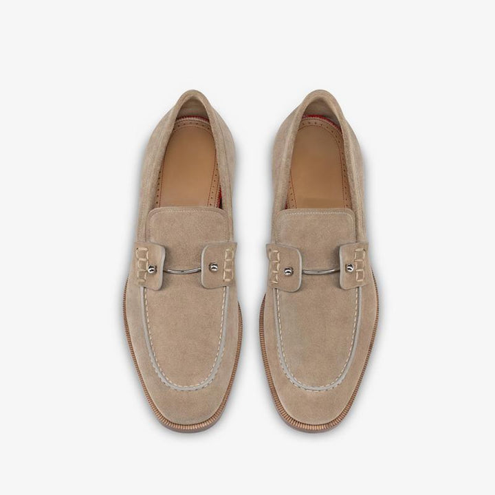 Suede Leather Sliver Pin Loafers - ARNO CONTI