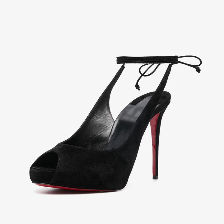 Suede Lace-Up Pumps with 120mm Heel - ARNO CONTI