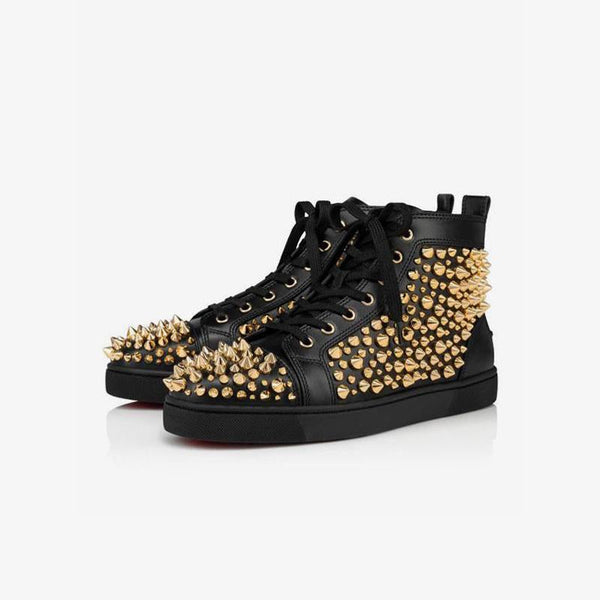 Studded Spikes Leather Flats Sneakers - ARNO CONTI