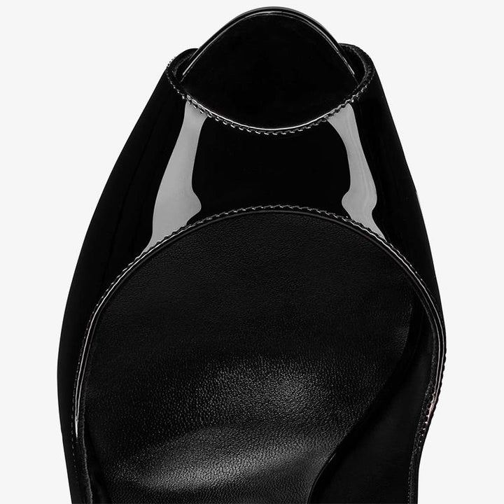 Black Patent Leather Pump with 120mm Heel - ARNO CONTI