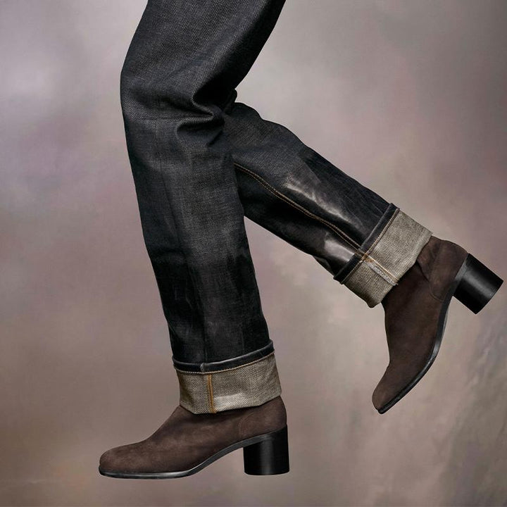 Suede Boots 60 mm heel Men's - Arno Conti Shoe