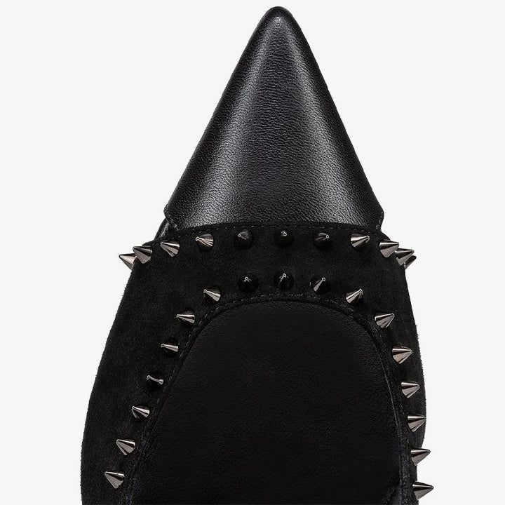 Black Spiked Pump Heel - ARNO CONTI