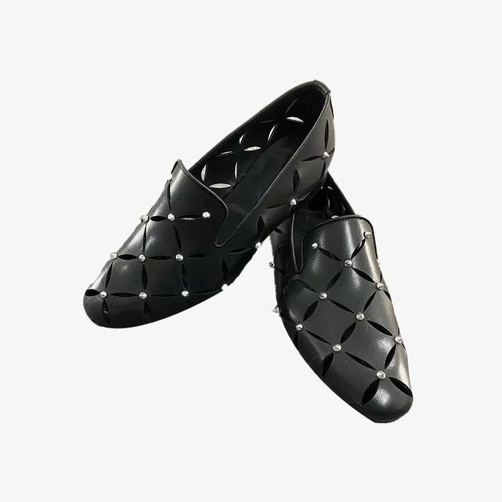 Slip-On Rivets Loafer Shoes - Arno Conti Shoe