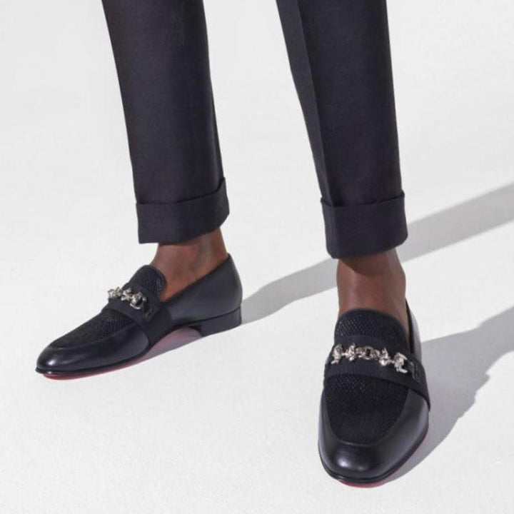 Mesh Loafers with Decorative Buckle - ARNO CONTI