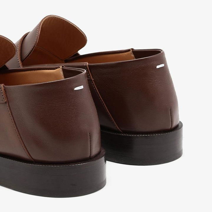 Brown Calf Leather Shoes with Square Heel - Arno Conti Shoe