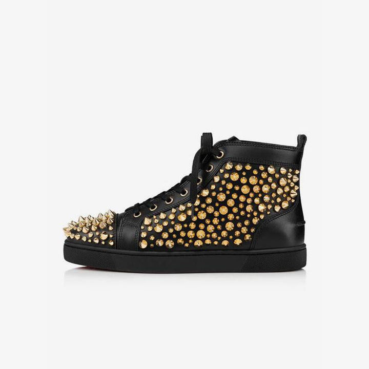 Studded Spikes Leather Flats Sneakers - ARNO CONTI