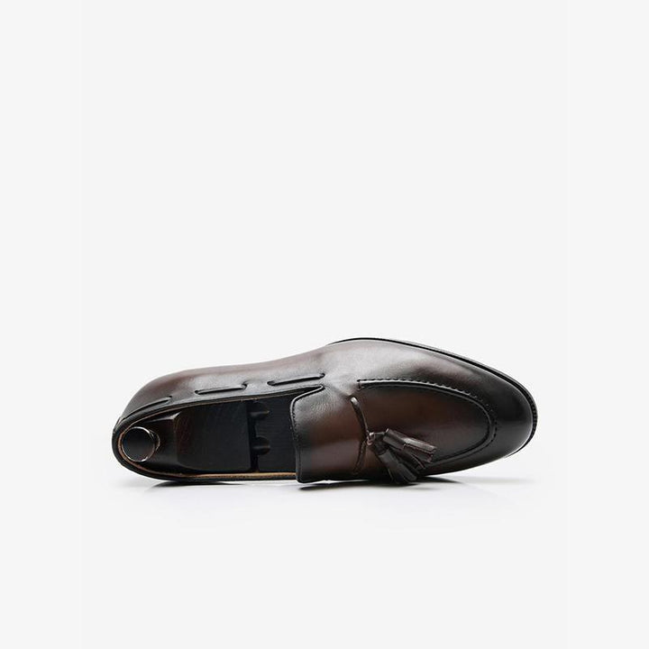 Cowhide Slip-On Loafers with Tassel Detail - Arno Conti Shoe
