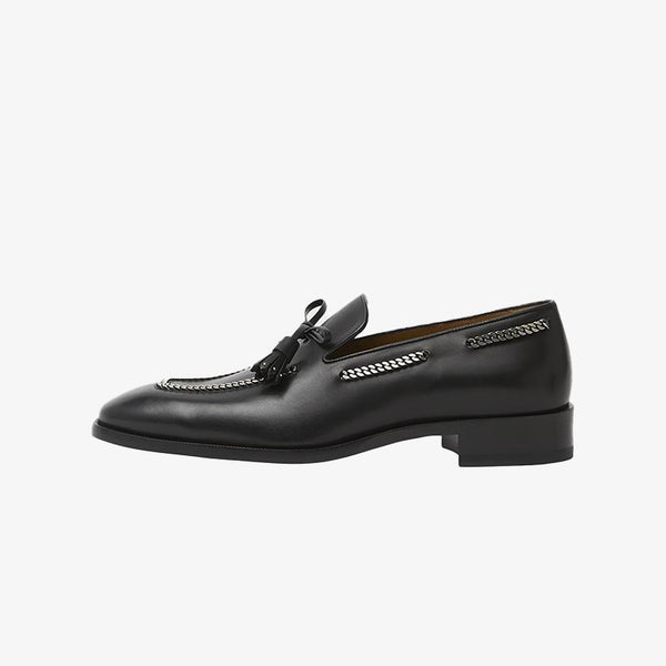 Bow Tassel Chains Leather Loafers - ARNO CONTI