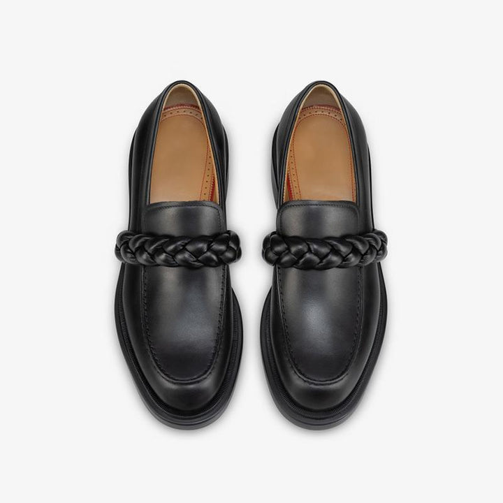 Calf Leather Penny Braid Loafers - ARNO CONTI