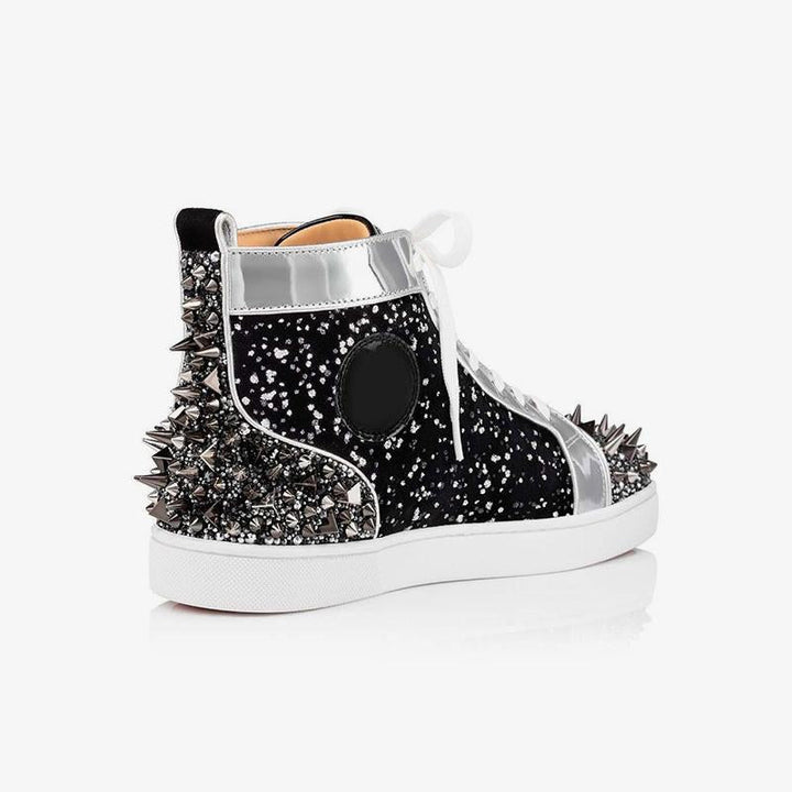 Spiked Strass Sneakers Velvet Leather - ARNO CONTI