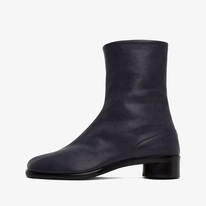 Gray Grained Calf Leather Ankle Boots - Arno Conti Shoe