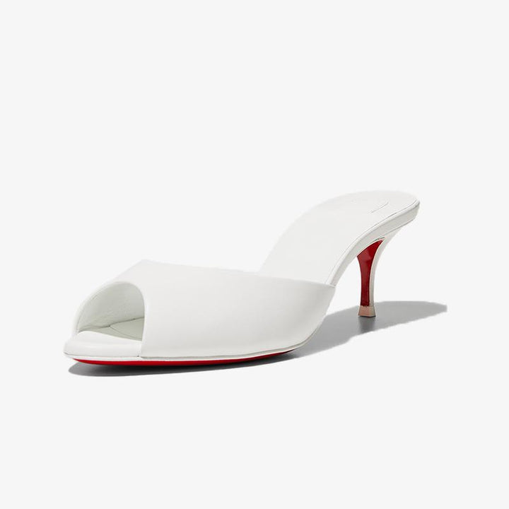 Refined White Leather Peep-Toe Pump - ARNO CONTI