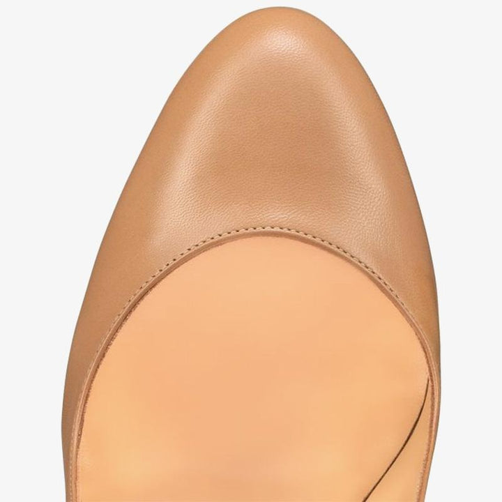 Nude Patent Leather Pumps with 140mm Heel - ARNO CONTI