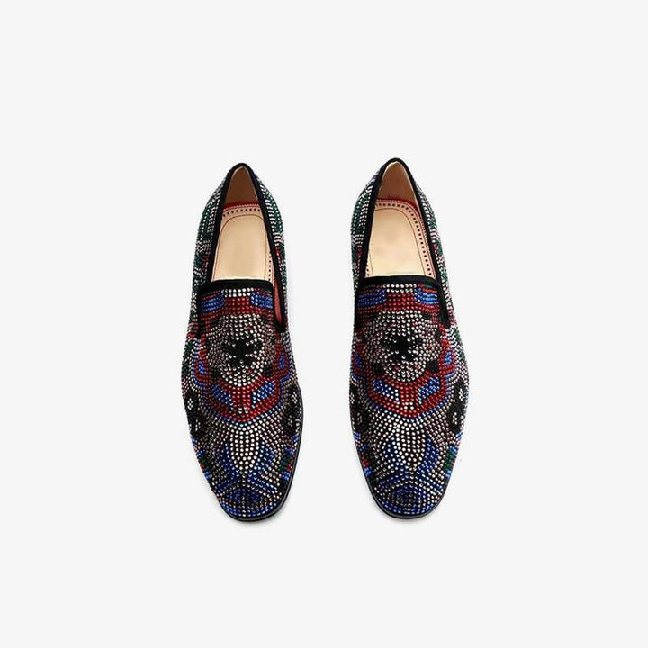 Dazzling Mosaic Embellished Loafers - ARNO CONTI