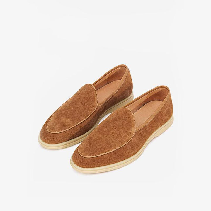 Slip-On Round Toe Cowhide Shoes - Arno Conti Shoe
