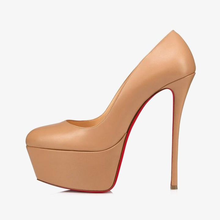 Nude Patent Leather Pumps with 140mm Heel - ARNO CONTI