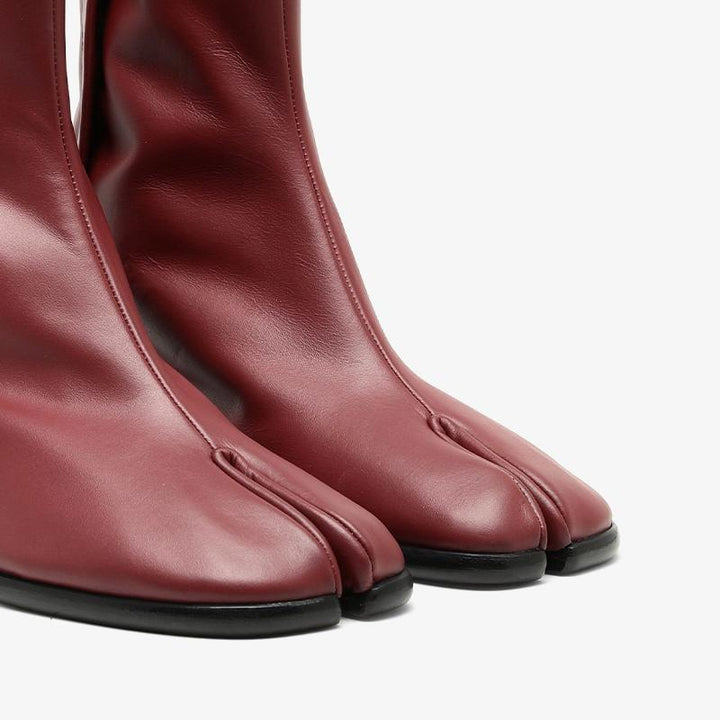 Red Calf Leather Split-Toe Ankle Boots - Arno Conti Shoe