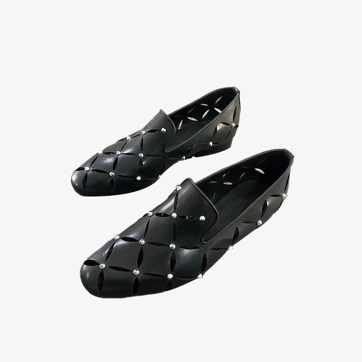 Slip-On Rivets Loafer Shoes - Arno Conti Shoe