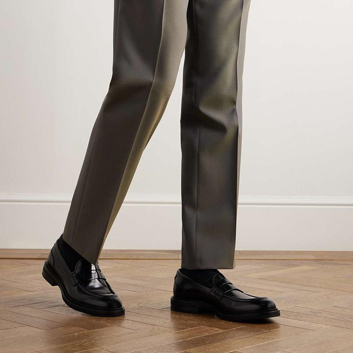 Men Penny Slip-On Loafers Calf Leather - Arno Conti Shoe