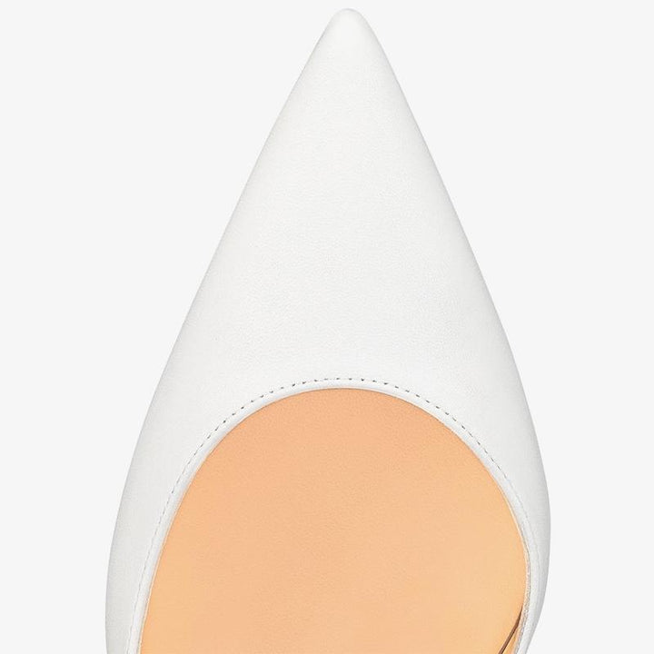 Classic White Shiny Leather Pumps - ARNO CONTI