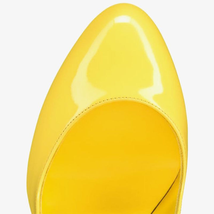 Yellow Patent Leather Pump with 140mm Heel - ARNO CONTI