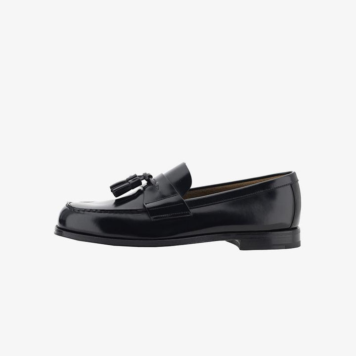 Round Toe Tassel Leather Flat Loafers - Arno Conti Shoe