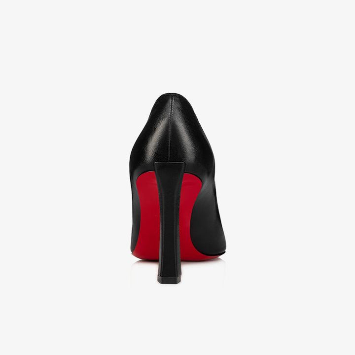 Black Leather Pointed Toe 100 mm Pump - ARNO CONTI