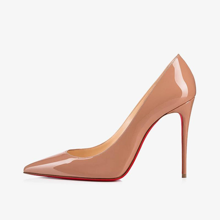 Beige Patent Leather Pointed 100mm - ARNO CONTI