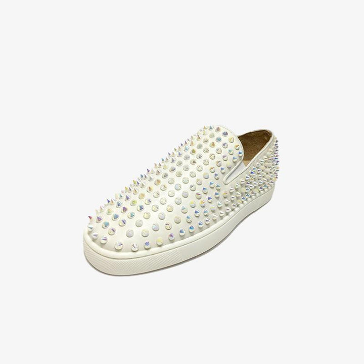 Studded Leather Slip-On Sneakers - ARNO CONTI