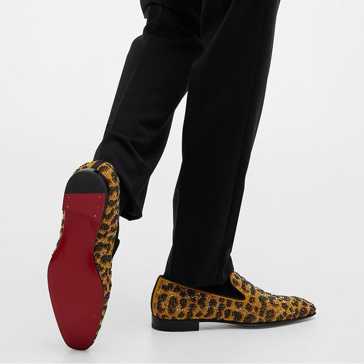 Men's Crystal-Embellished Calf Leather Loafers - ARNO CONTI