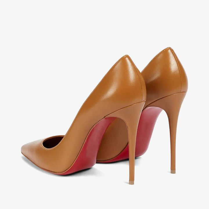Camel Brown Pointed-Toe Pump - ARNO CONTI