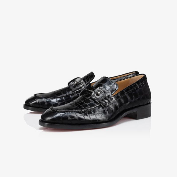 Crocodile Print Leather Loafers - ARNO CONTI
