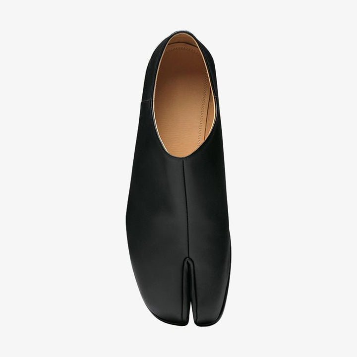 Black Calf Leather Split-Toe Shoes - Arno Conti Shoe