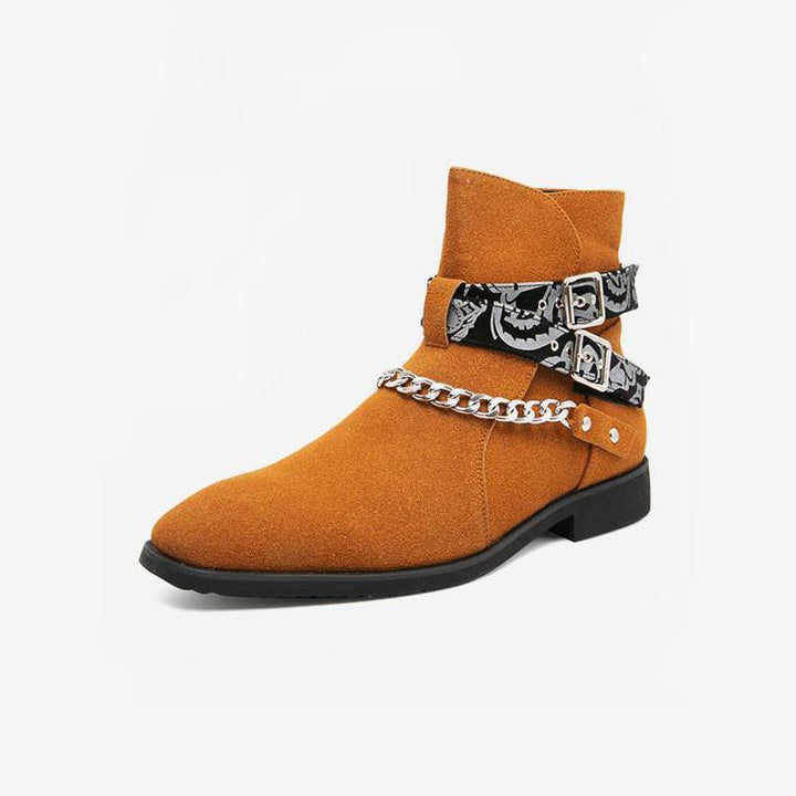 Suede Leather Jodhpur Boots Chains - Arno Conti Shoe