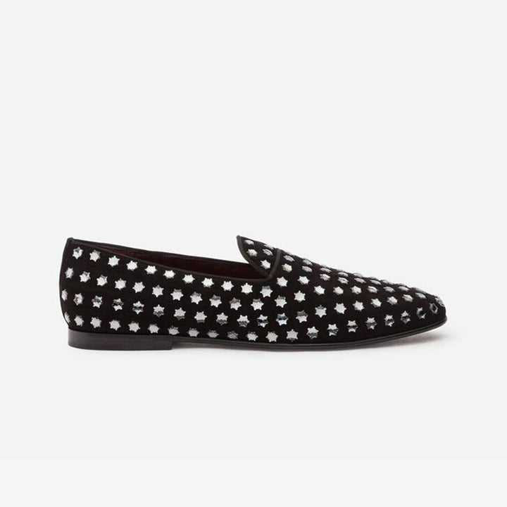 Suede Stars Loafers Flats Slip on - Arno Conti Shoe