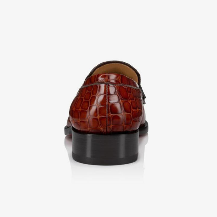 Crocodile Print Leather Loafers - ARNO CONTI