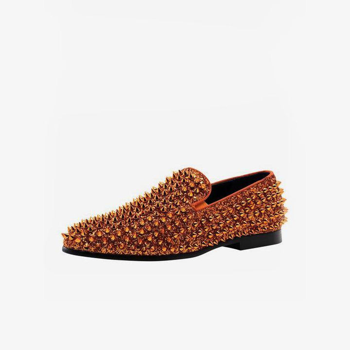 Sequined Glitter Spikes Rivets Loafer - ARNO CONTI