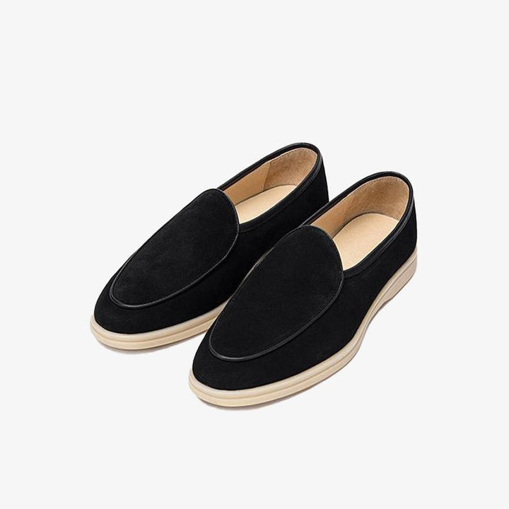 Slip-On Round Toe Cowhide Shoes - Arno Conti Shoe