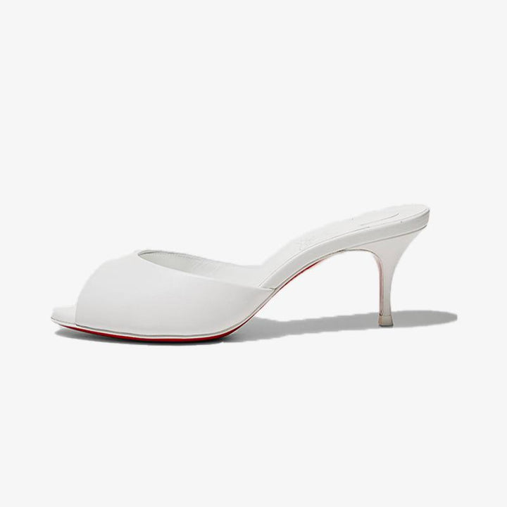 Refined White Leather Peep-Toe Pump - ARNO CONTI