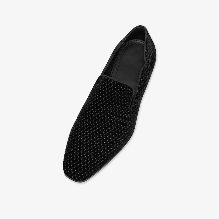 Black Velvet Low Top Slip on Loafers - ARNO CONTI