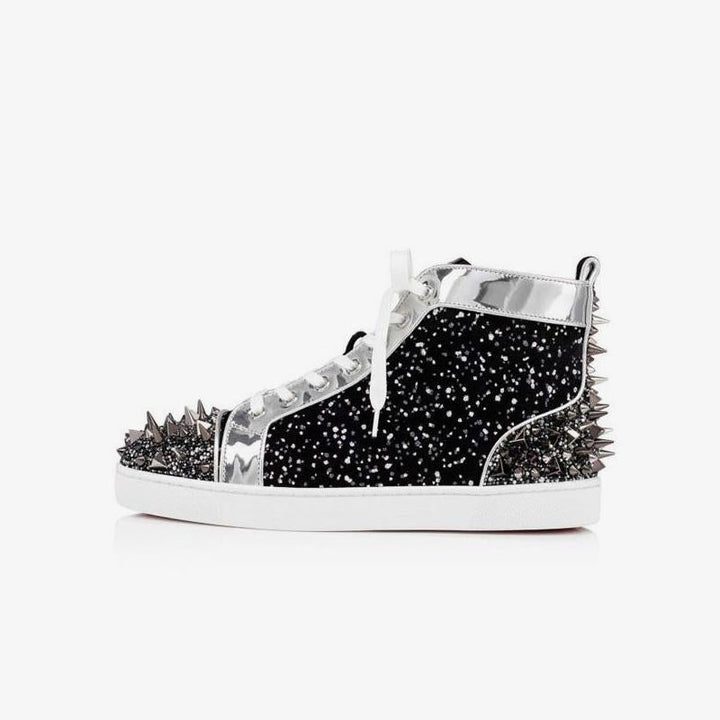 Spiked Strass Sneakers Velvet Leather - ARNO CONTI