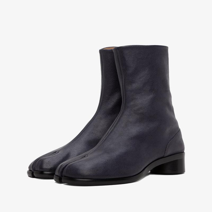 Gray Grained Calf Leather Ankle Boots - Arno Conti Shoe