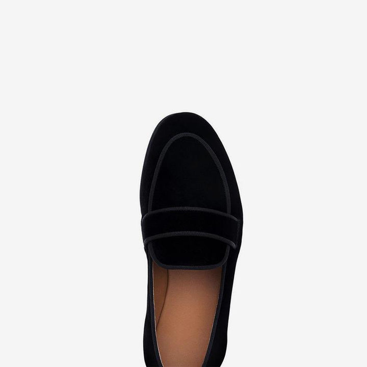 Sophisticated Black Velvet Slip-On Loafers - Arno Conti Shoe