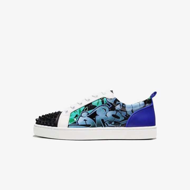 Blue Graffiti Sneakers - ARNO CONTI