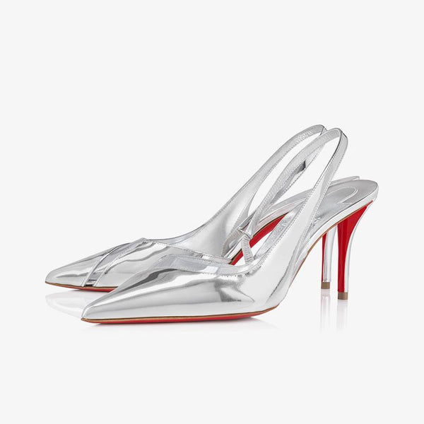 Elegant Silver Metallic Slingback Pump - ARNO CONTI