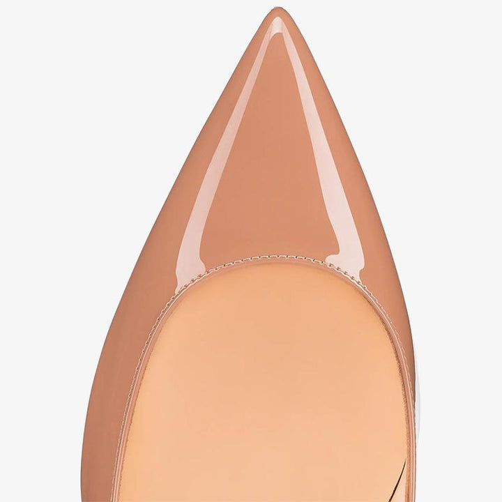 Beige Patent Leather Pointed Pumps 60mm - ARNO CONTI