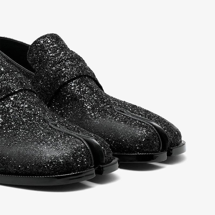 Laminated Leather Split-toe Loafers - Arno Conti Shoe