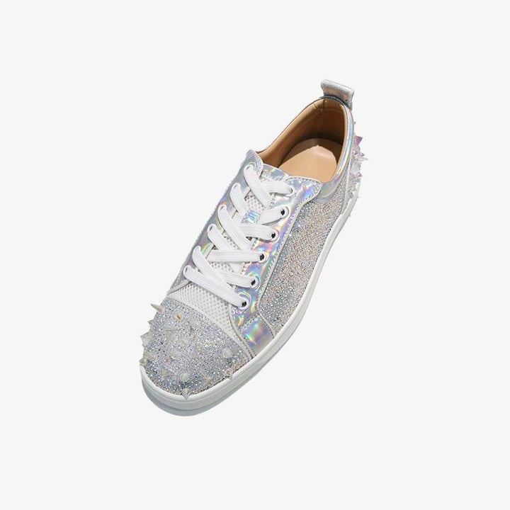 Silver Round Toe Spike Shoes - ARNO CONTI